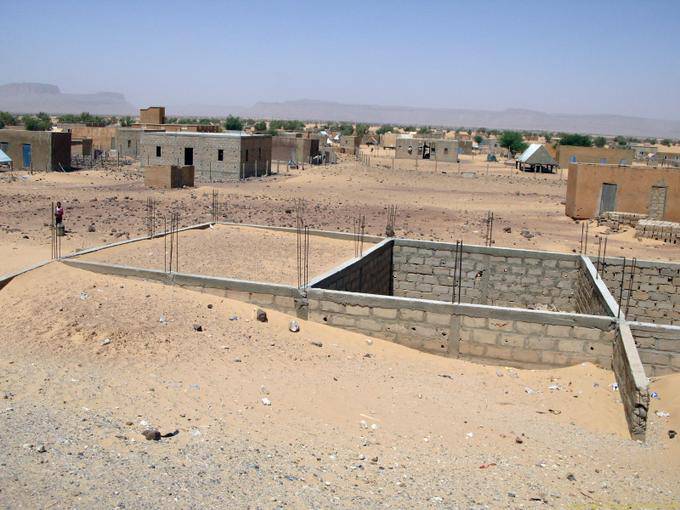 Foundations in a village under construction, Hope Road, Mauritania
