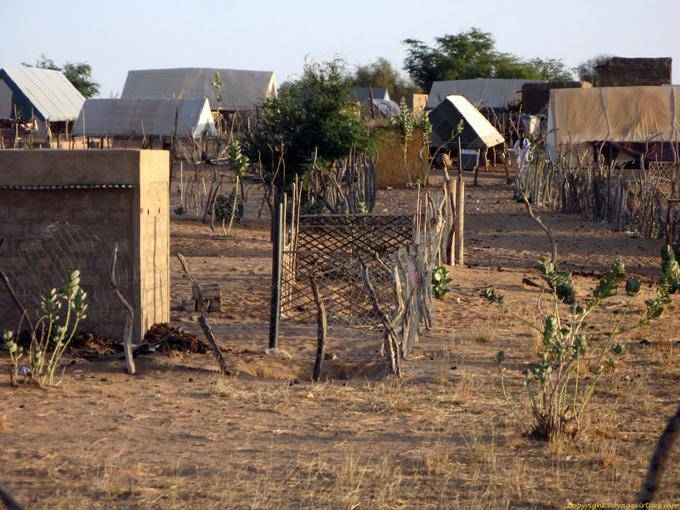 Village photographed in passing, Mauritania