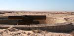 The silted barrel and train, Nouadhibou, Mauritania.