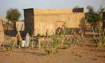 Women in traditional house on the road, Mauritania.