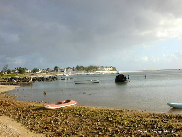 Lights near the port of Flic en Flac, Mauritius.