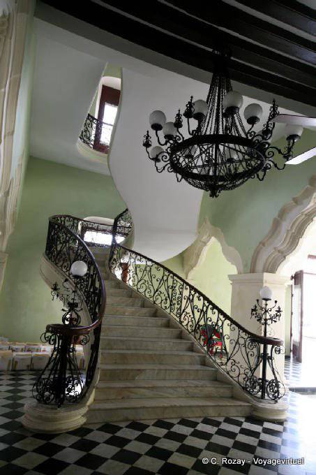 Monumental staircase of a palace, Campeche - Mexico
