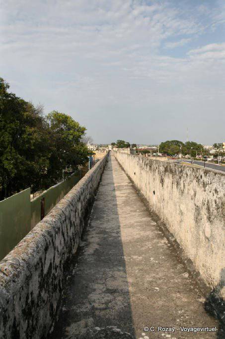 Walkway on the ramparts, Campeche - Mexico
