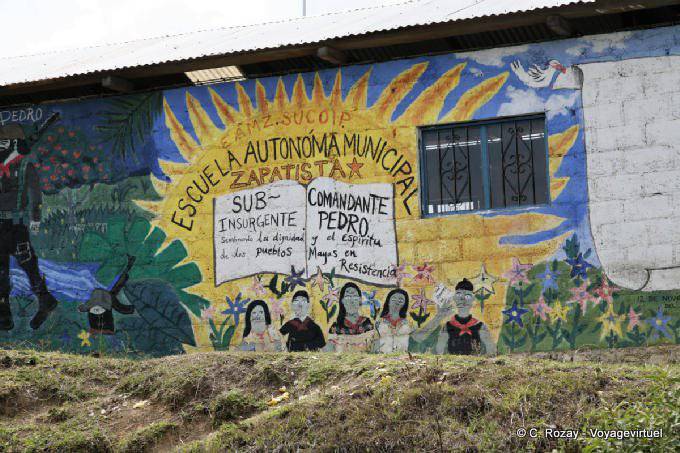 Chiapas, Zapatista autonomous school municipal Comandante Pedro - Mexico