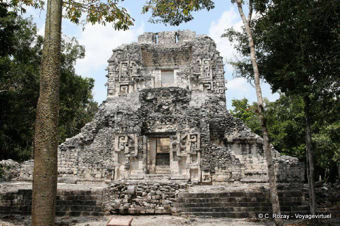 Mayan facade of the XX structure Chicanna - Mexico
