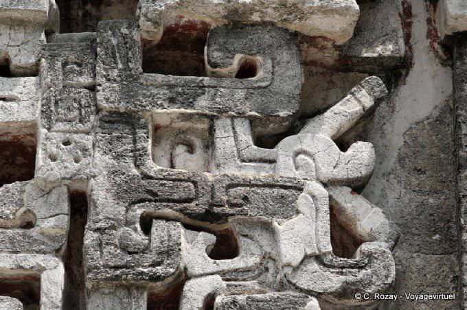 Stones carved by the Mayans, Chicanna - Mexico