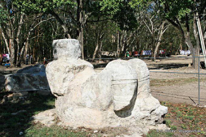 Reclining statue of Chac Mool, Chichen Itza - Mexico