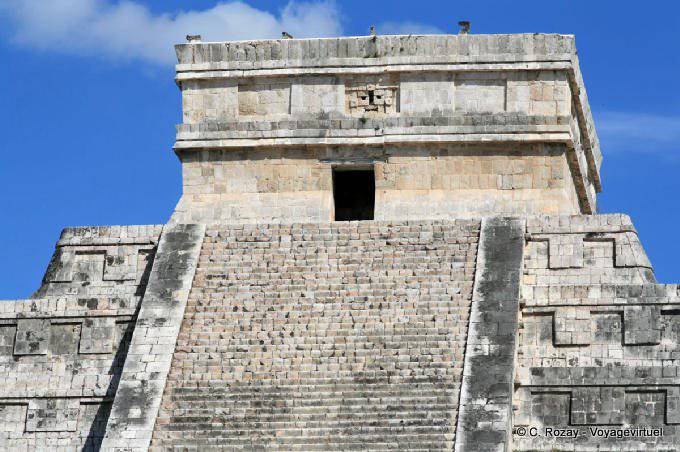 Upper temple of the Castle, the Temple of Kukulcan, Chichen Itza - Mexico