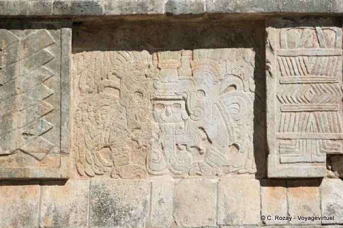 Frieze on the wall, platform Venus, Chichen Itza - Mexico