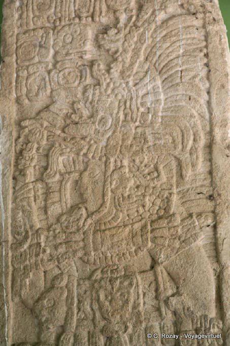 Focus on the top of the stele Edzná - Mexico