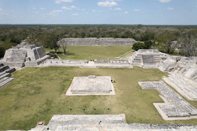 Landmarks around the main square of the Great Acropolis, Edzná - Mexico