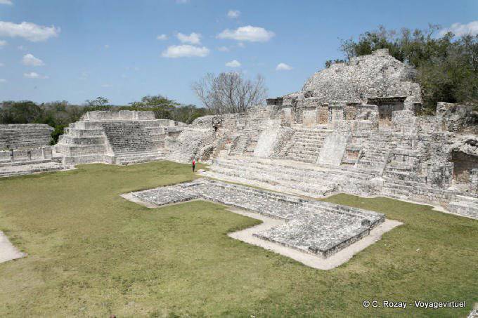 Instead view of the main temple, Templo del Norte, Edzná - Mexico
