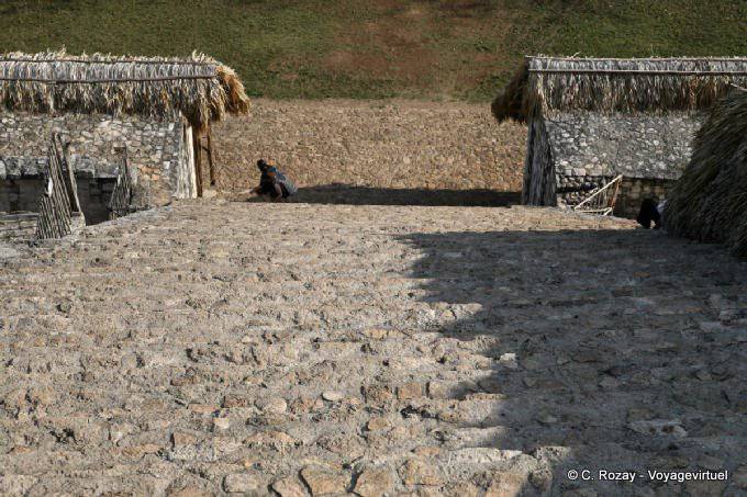 The staircase down from the Acropolis, Ek Balam - Mexico