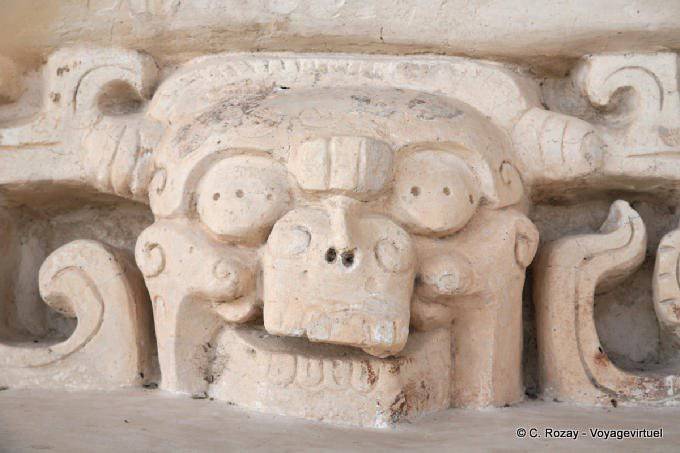 Another representation of carved skull base Jaguar Altar, Ek Balam - Mexico