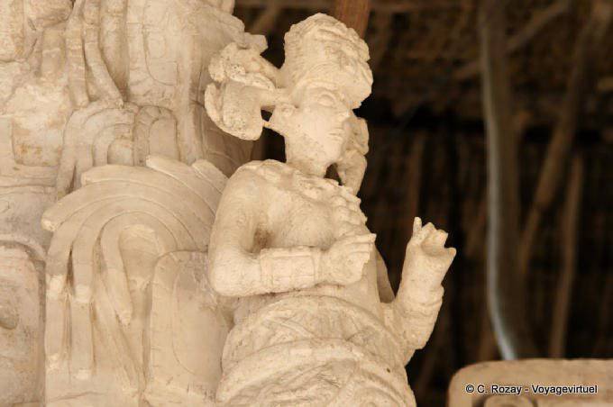 Altar Jaguar statue of an angel of war, Ek Balam - Mexico