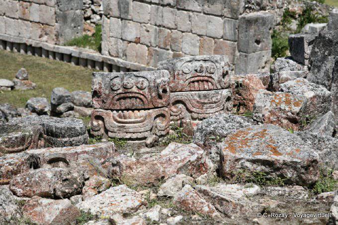 Clay masks, Kodz Poop, Kabah - Mexico