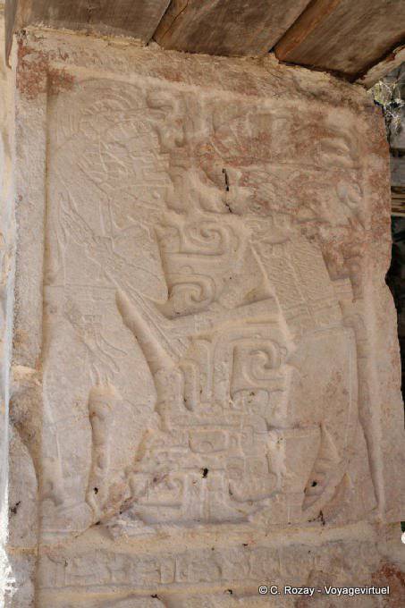 Relief warrior on a wall, Kabah - Mexico