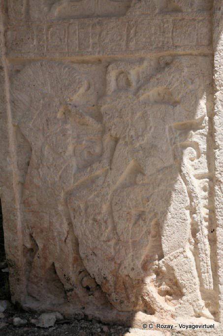 War scene frieze on the wall, Kabah - Mexico
