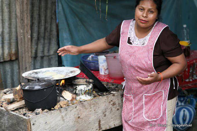 Tortillas on a wood fire, Lagunas de Montebello - Mexico