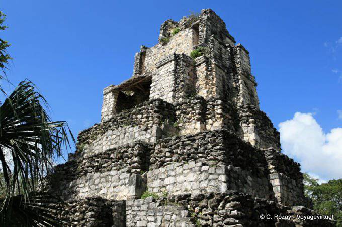 The levels of the pyramid, El Castillo, Muyil - Mexico