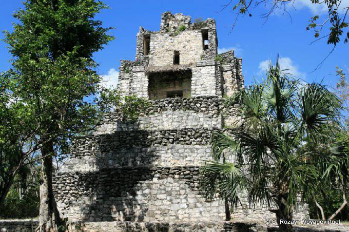 The restored ruins of Chunyaxché, El Castillo, Muyil - Mexico