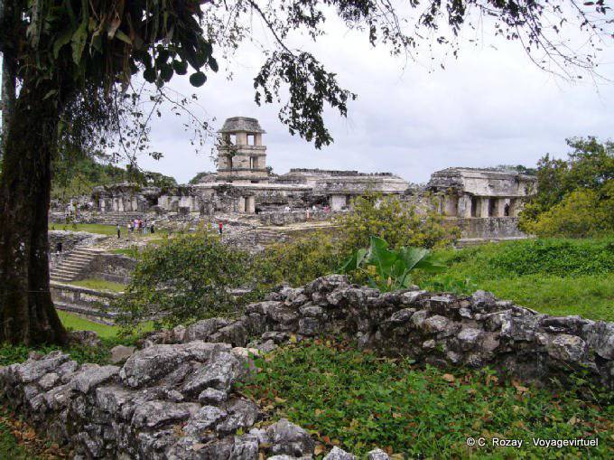 Panorama of the Palace, Palenque - Mexico