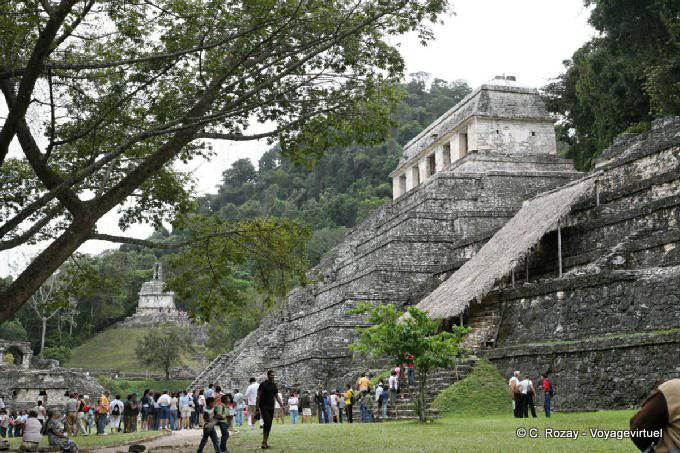 at the foot of the stairs, Templo de las Inscripciones, Palenque - Mexico