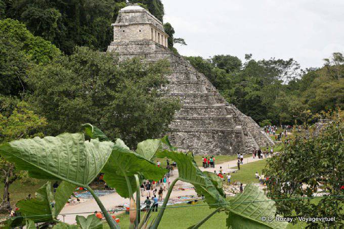 At the top, the tomb of Pakal, Temple of Inscriptions, Palenque - Mexico