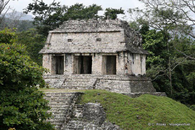 Portico with three entrances to the Temple of the Count, Palenque - Mexico