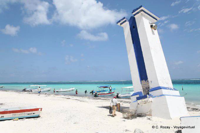 Another view of the old lighthouse looked, Puerto Morelos - Mexico