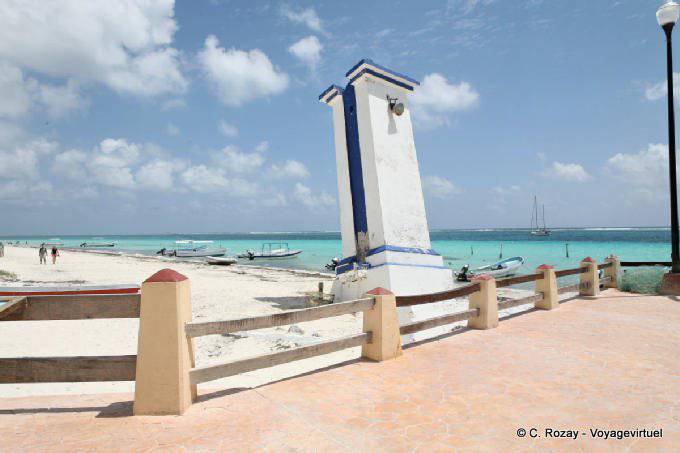 The lighthouse was devastated by the cyclone, Puerto Morelos - Mexico