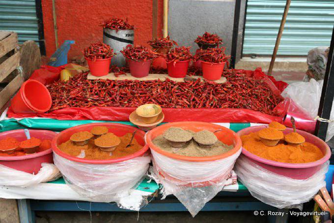 Chillies and spices of all kinds, Gran Mercado, San Cristobal de Las Casas - Mexico