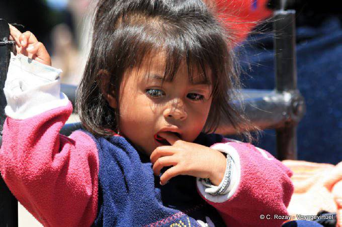 Pensive child, Plaza de la Paz, San Cristobal de Las Casas - Mexico