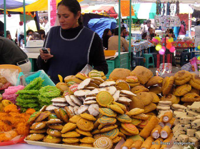 Baked goods in bulk, festival, San Cristobal de Las Casas - Mexico