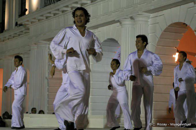 Dancers in white, dance show, San Cristobal de Las Casas - Mexico