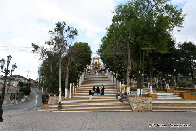 At the foot of the stairs leading to the church of Guadalupe, San Cristobal de Las Casas - Mexico