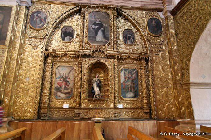 Baroque altarpiece dedicated to the Virgin, Church of Santo Domingo, San Cristobal de Las Casas - Mexico