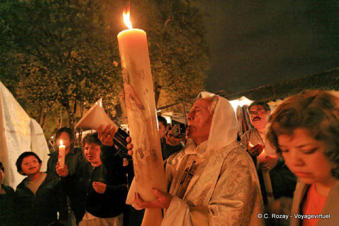 Easter candle parade, Easter Eve, San Cristobal de Las Casas - Mexico