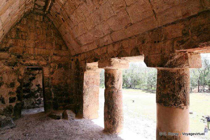 Puuc style columns of the Grand Palais, Sayil - Mexico