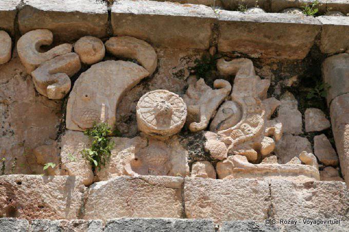 Detail of the Grand Palais ornamentation, Sayil - Mexico