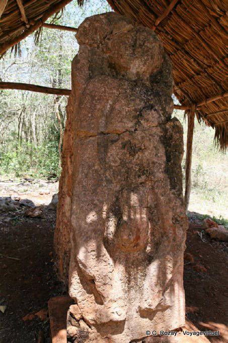Stone phallus Yum Keep, Sayil - Mexico