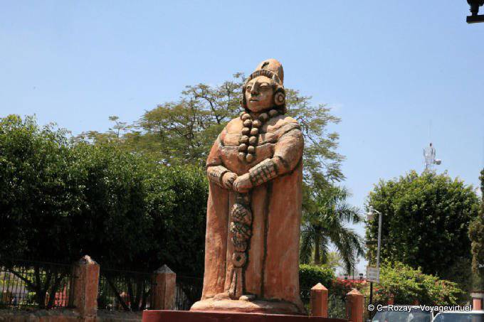 One of the statues of Mayan center Ticul - Mexico