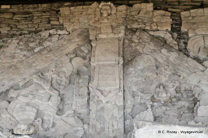 The myth of the Four Suns, the four cosmological times experienced by the world, Frieze of the Dream Lords Tonina - Mexico