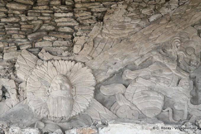 The era of the Sun, fresco of the Four Epochs, Tonina - Mexico