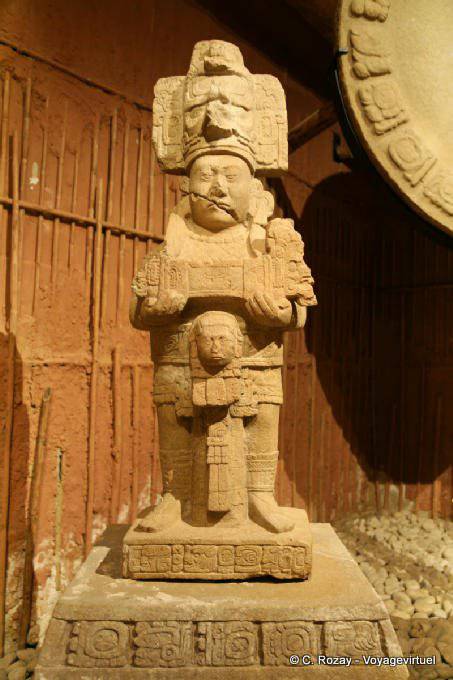 Statue of K'inich Chapat, museum Tonina - Mexico