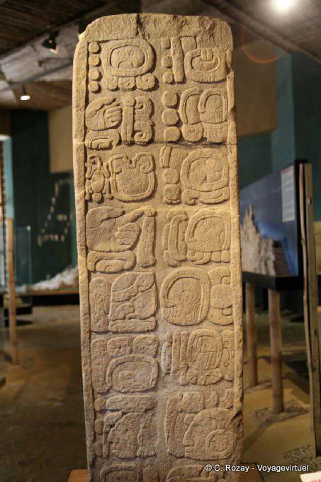 Indoor Stele of glyphs, museum Tonina - Mexico
