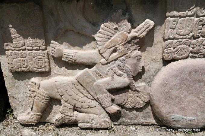 The pelota player left sculpture, Tonina - Mexico