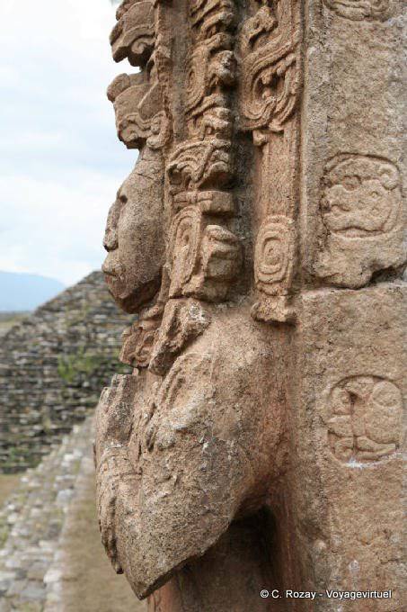 King B'alam Ya Acal (Zots Choj Muan), view profile, Tonina - Mexico