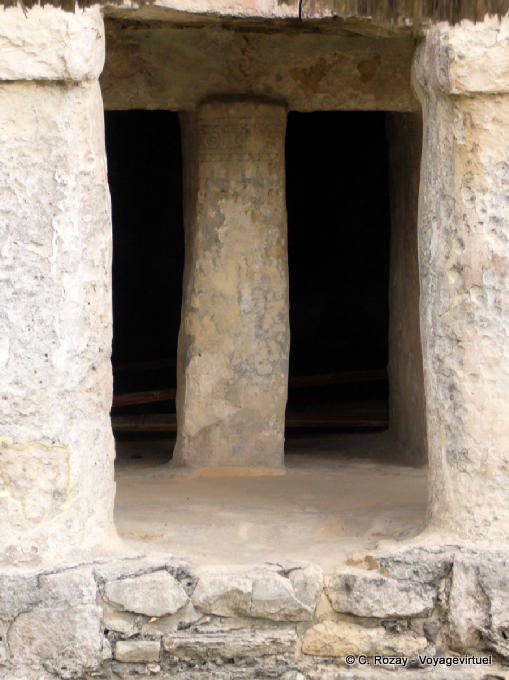 Columns in one piece, archaeological site of Tulum - Mexico