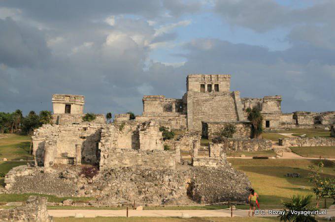 Panoramic view of the main palace, El Palacio, Tulum - Mexico